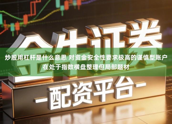 炒股用杠杆是什么意思 对资金安全性要求极高的谨慎型账户在处于指数横盘整理但局部题材